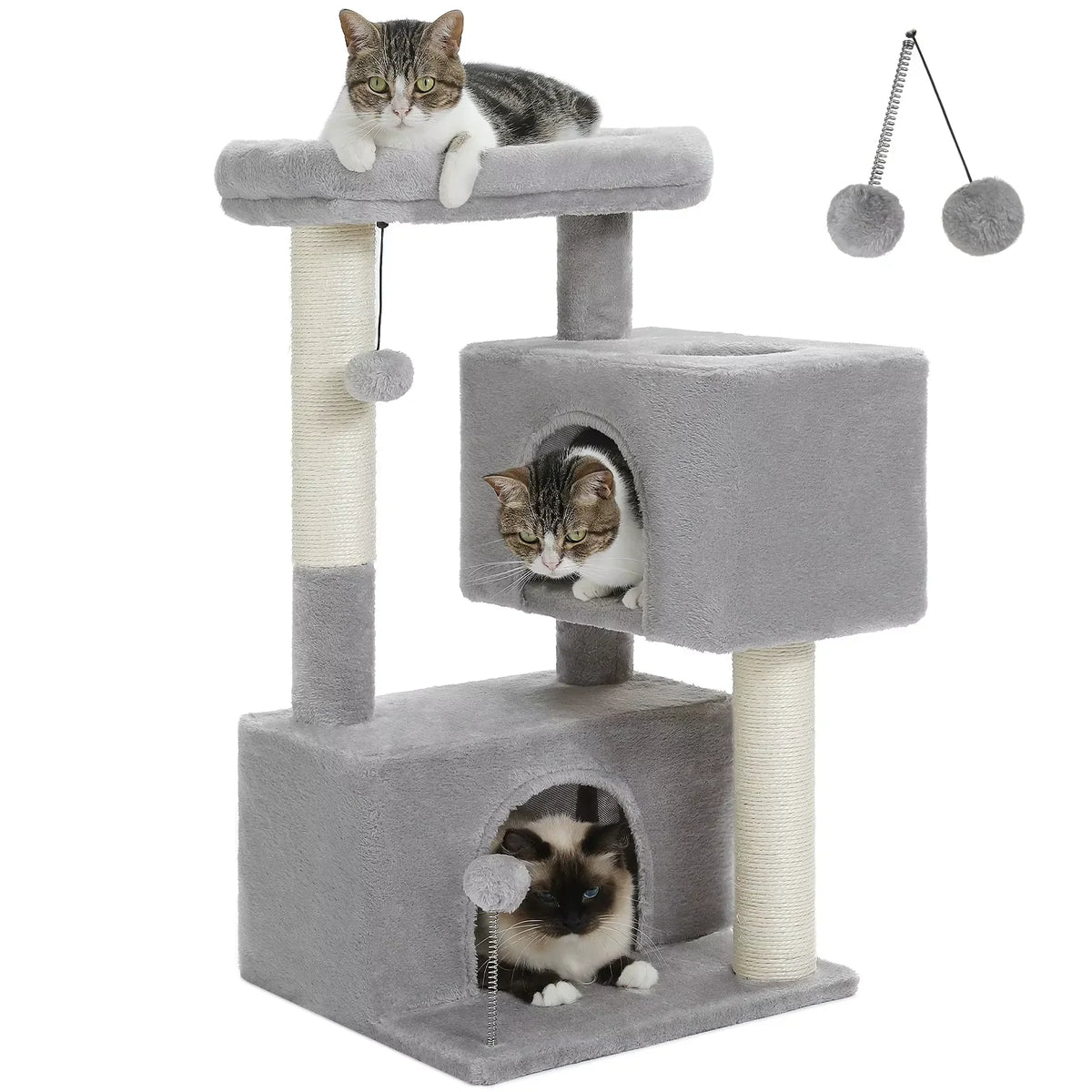 Árvore para gatos grandes — variante na cor cinza