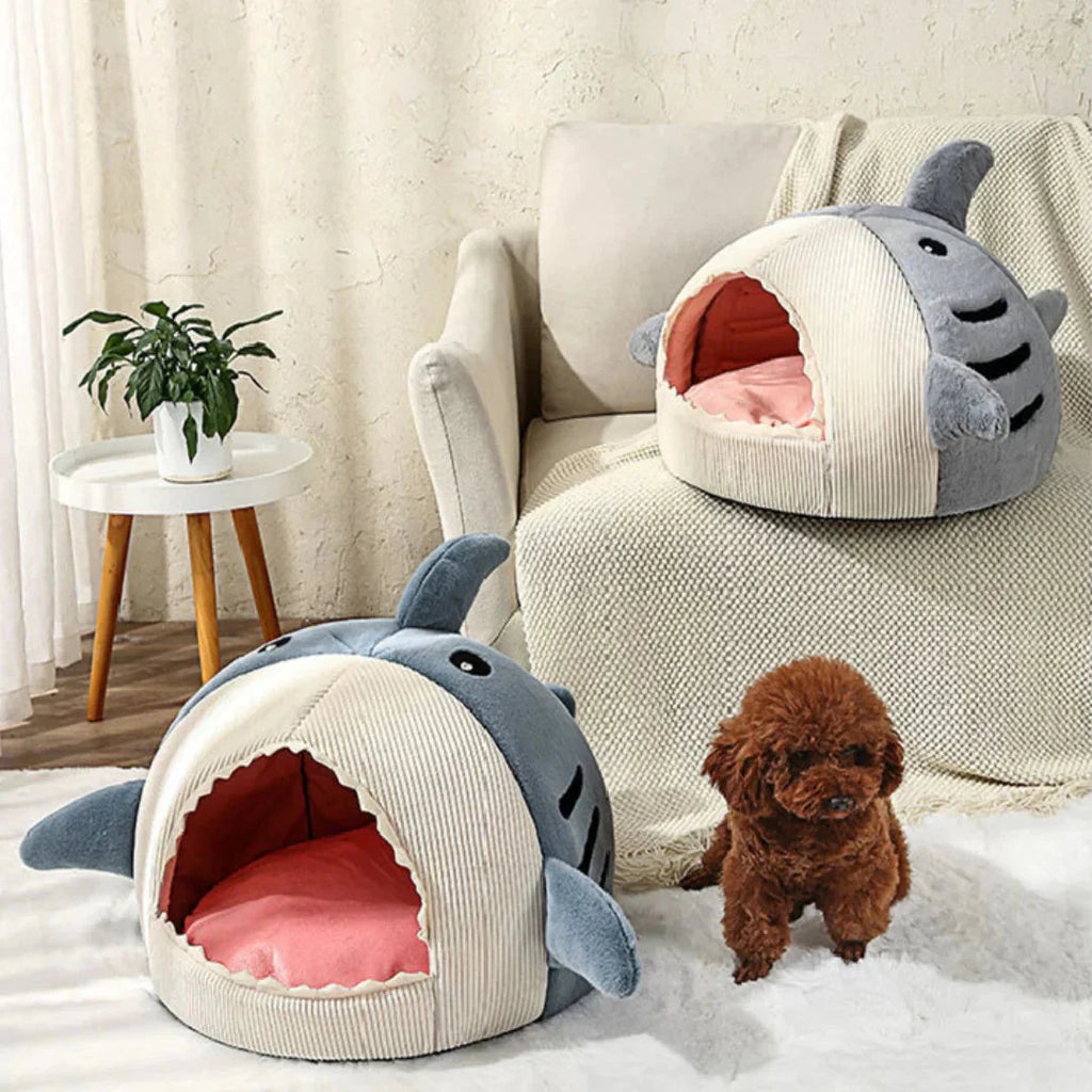 Cama pet tubarão de pelúcia — vista 3