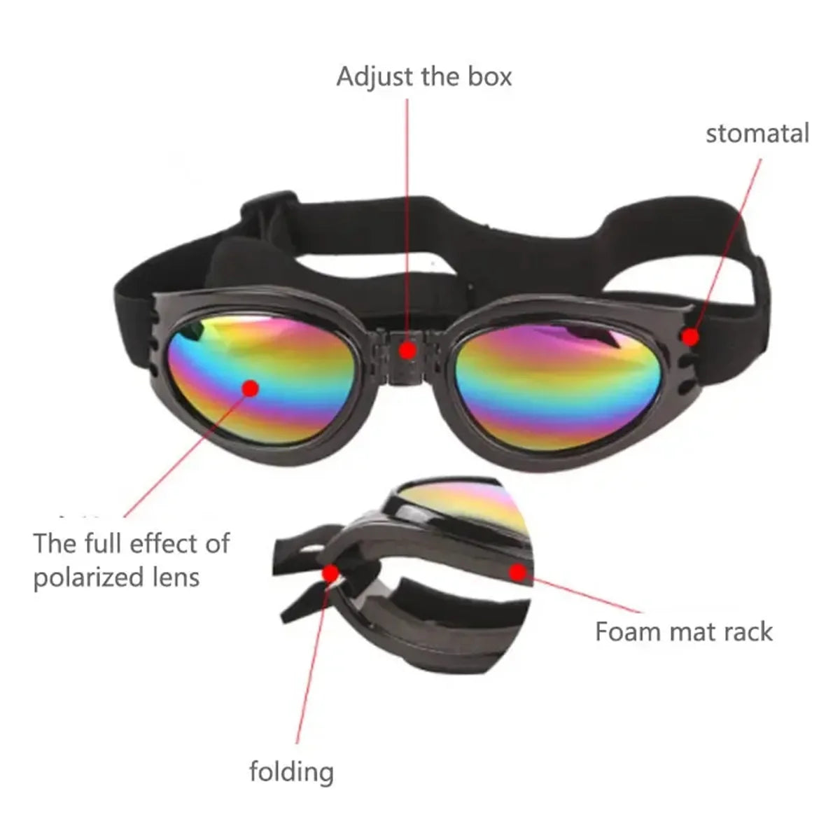 Cool Foldable Pet Sunglasses - Dog Glasses for Outdoor and Sun Protection - Pet Accessories for Dogs & Cats