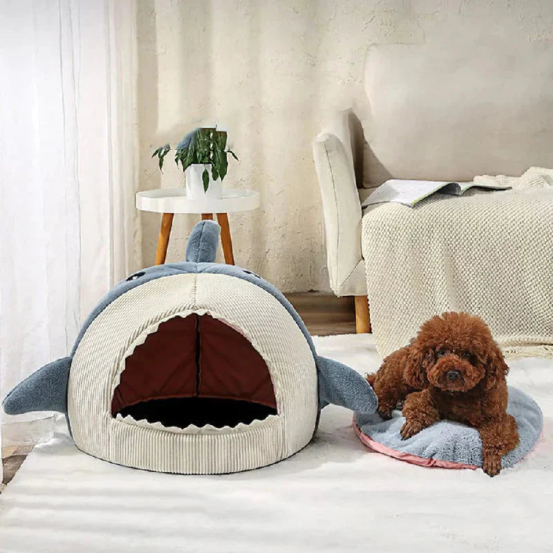 Cama pet tubarão de pelúcia — vista 4