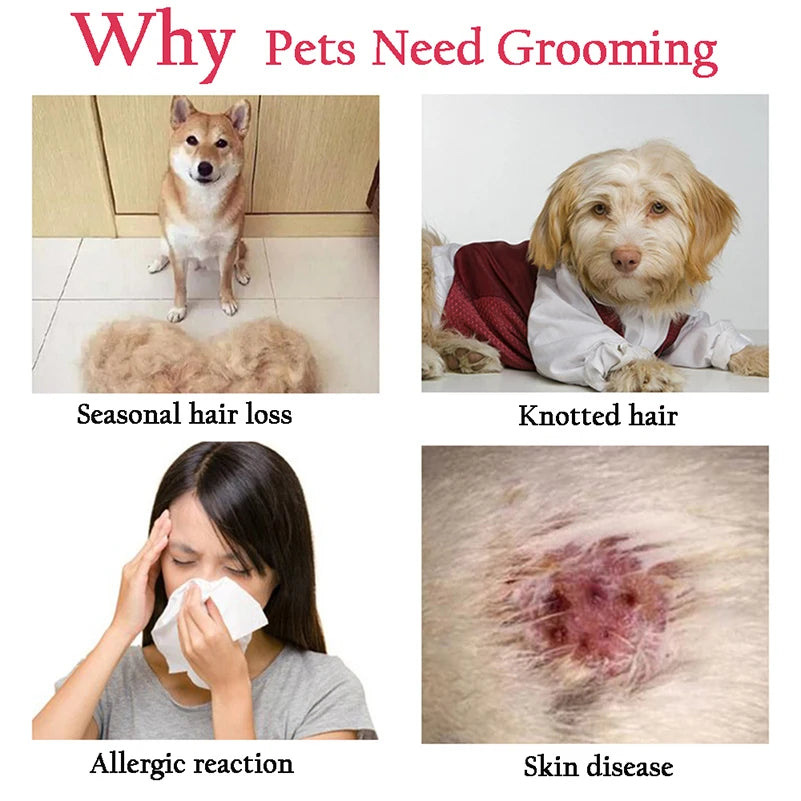 Stainless Pet Deshedding Brush Dog Hair Remover Pet Fur Knot Cutter Puppy Cat Comb Brushes Dogs Grooming Shedding Supplies