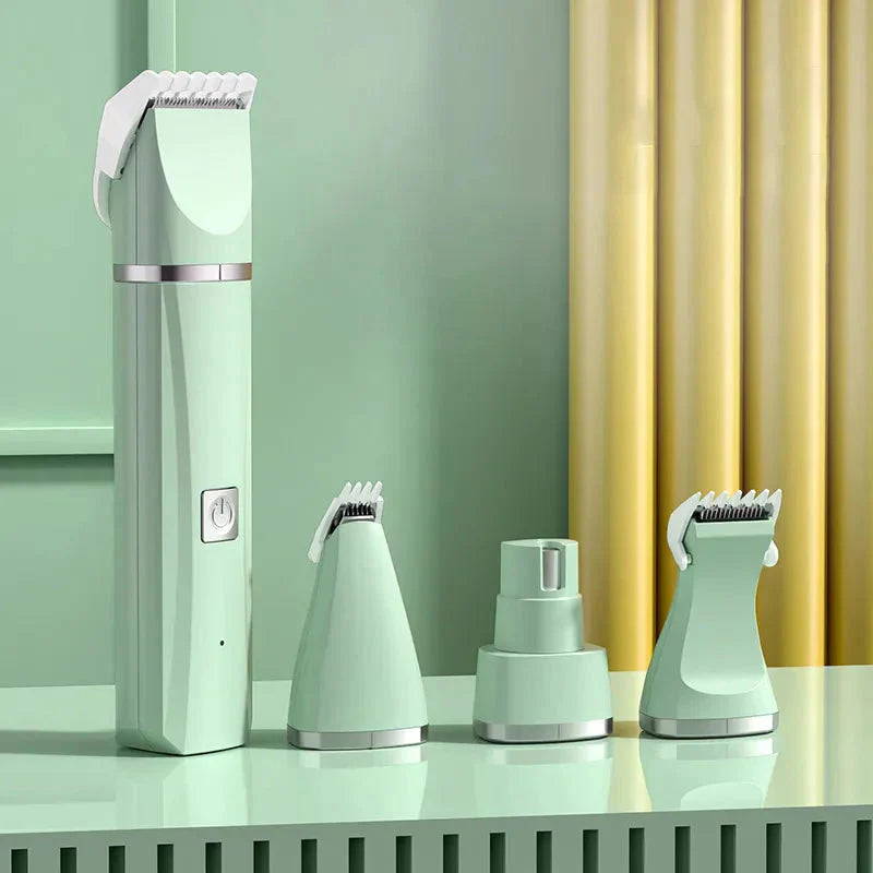 Kit de tosa elétrico 4 em 1 para pets — variante na cor verde-menta