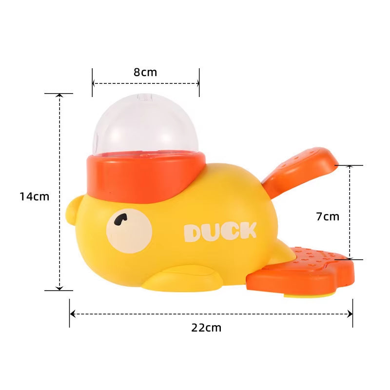 Yellow Rubber Duck-Shaped Interactive Feeder for Dogs and Cats: a Treat Dispensing Puzzle Toy Designed for Pet Training